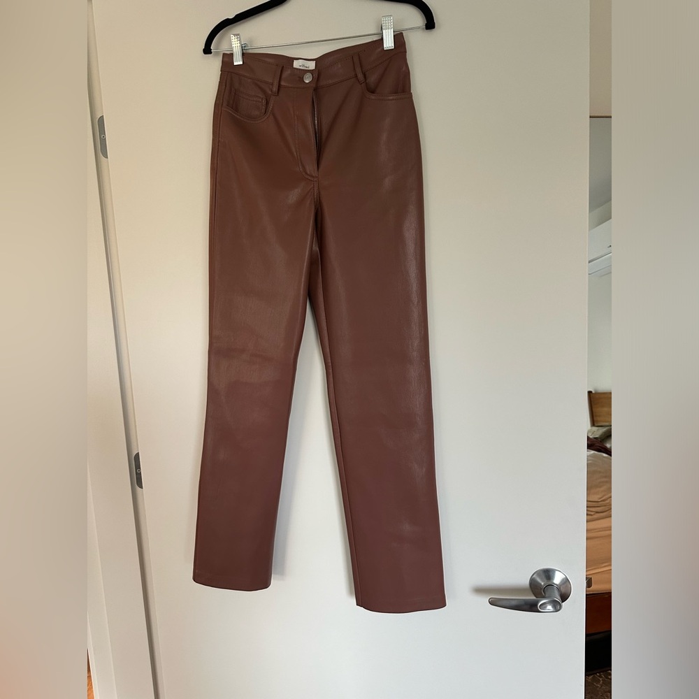 Aritzia Brown Faux Leather pant - never worn